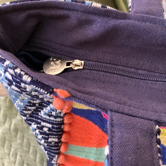 America & Beyond brand;  Medium size; Blue & White with Multi-color sequins - Picture 7 of 10